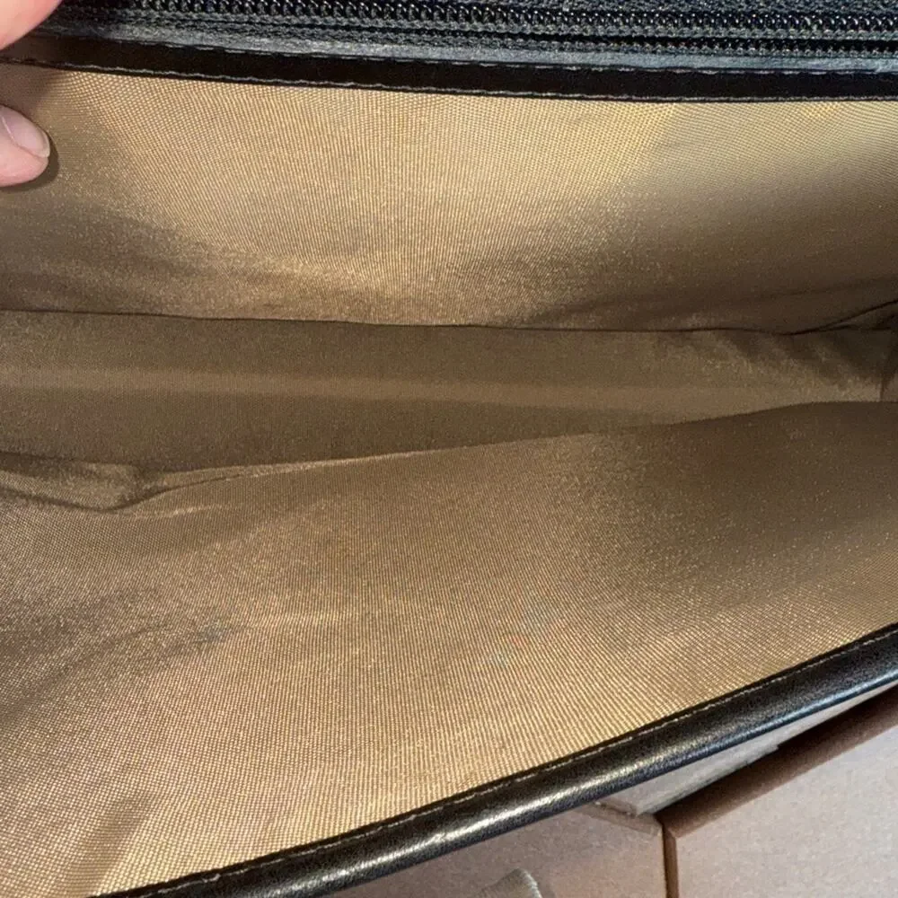 Vintage Hartmann By Lombardo Leather Flap Over Double Gusset Briefcase Zippered